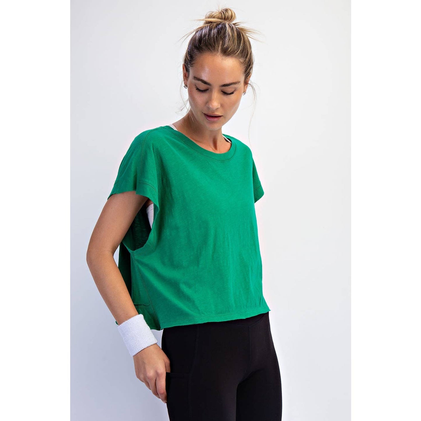 Cotton Slub Open Back Top