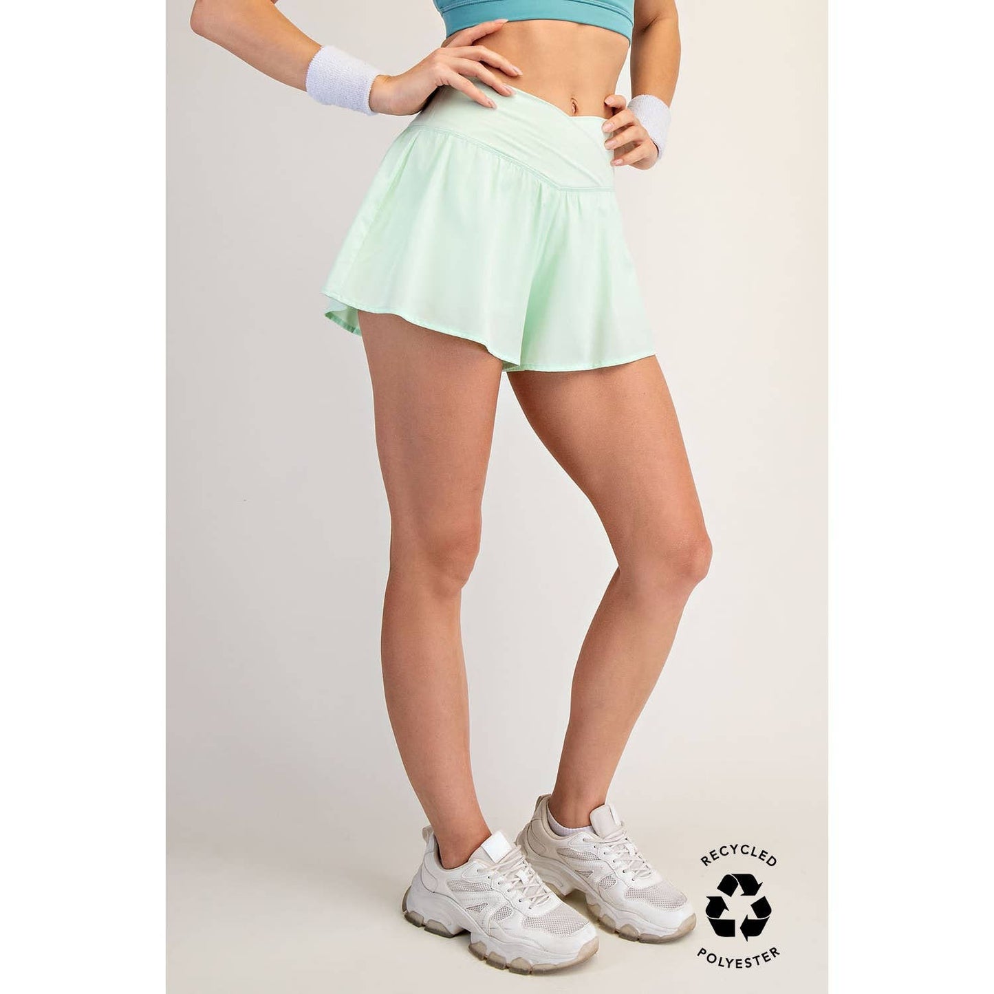 V Crossover Flared Shorts