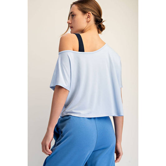 Viscose Modal Cropped Off Shoulder Top
