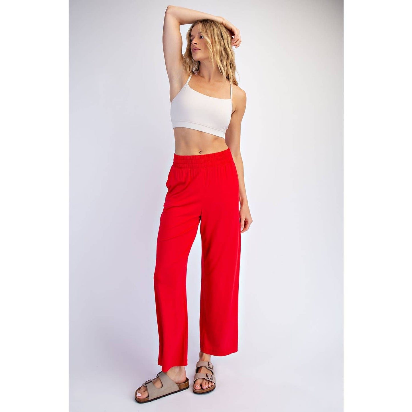 Viscose Modal Cropped Wide Leg Pants