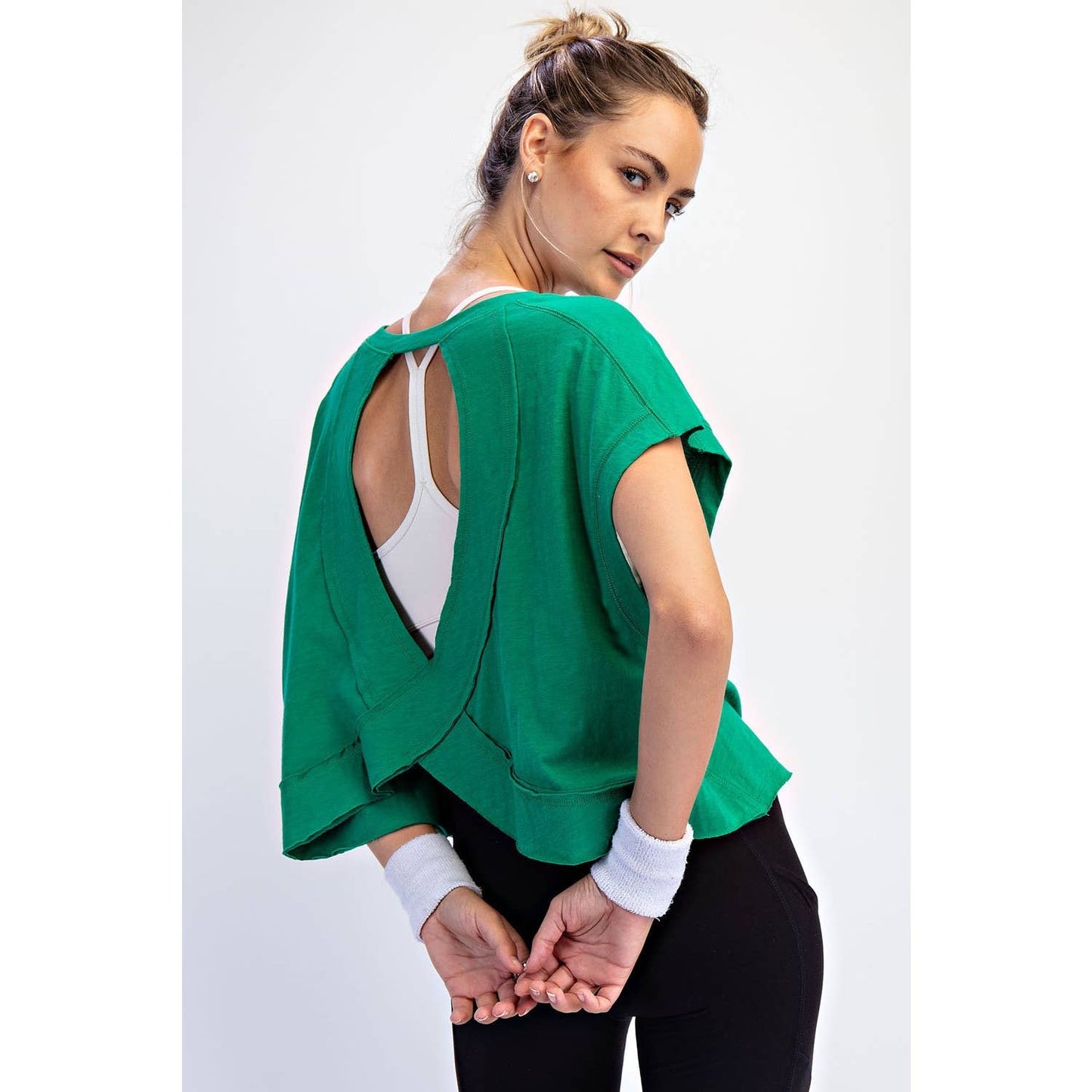 Cotton Slub Open Back Top
